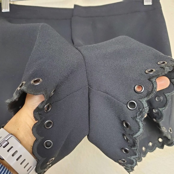 Sam Edelman  Scallop Grommet Casual Black Preppy Shorts Size 4 - Picture 3 of 9